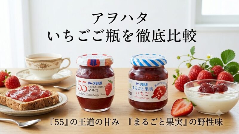 アヲハタのいちご瓶を徹底比較。『５５』の深いコクと『まるごと果実』のみずみずしさ 